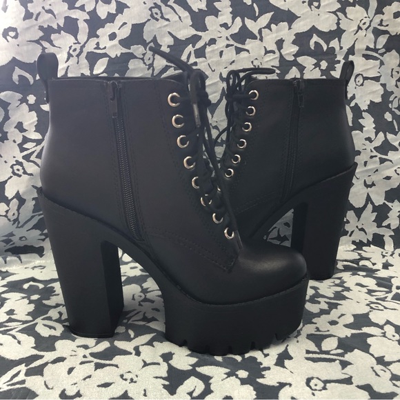 Black Chunky Ankle Boots - Picture 11 of 14